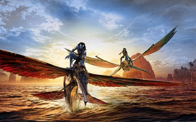 Avatar The Way of Water, 4k, sea, 2022 movies, poster, fan art, Avatar