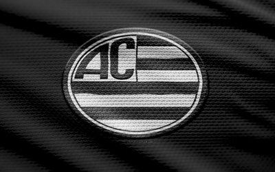 شعار نسيج النادي الرياضي, 4k, خلفية النسيج الأسود, دولة برازيلية ب, خوخه, كرة القدم, شعار النادي الرياضي, النادي الرياضي, نادي كرة القدم البرازيلي, النادي الرياضي fc