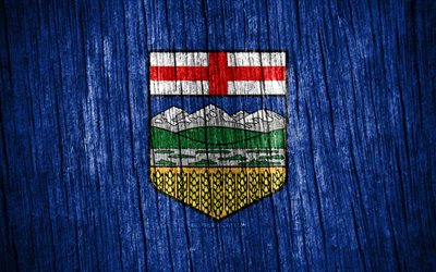 4k, drapeau de l alberta, jour de l alberta, provinces canadiennes, drapeaux de texture en bois, provinces du canada, alberta, canada