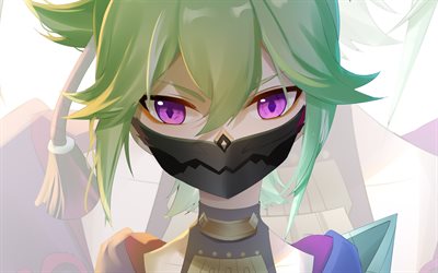 Kuki Shinobu, girl with purple eyes, Electro characters, Genshin Impact, protagonist, Genshin Impact characters, manga, Kuki Shinobu Genshin Impact