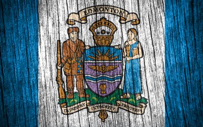4k, エドモントンの旗, エドモントンの日, カナダの都市, 木製テクスチャ フラグ, エドモントン, カナダ