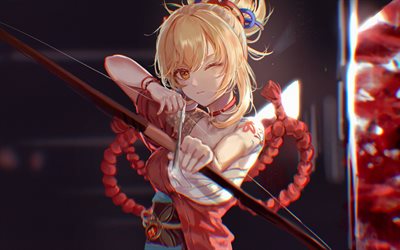 yoimiya, archer, genshin impact, protagoniste, personnages de genshin impact, manga, yoimiya genshin impact
