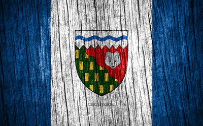 4k, bandiera dei territori del nordovest, giornata dei territori del nordovest, province canadesi, bandiere con struttura in legno, province del canada, territori del nordovest, canada
