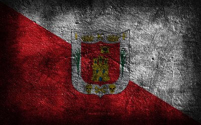 4k, Tlaxcala flag, Mexican state, stone texture, Flag of Tlaxcala, stone background, Day of Tlaxcala, grunge art, Tlaxcala state, Mexican national symbols, Tlaxcala, Mexico