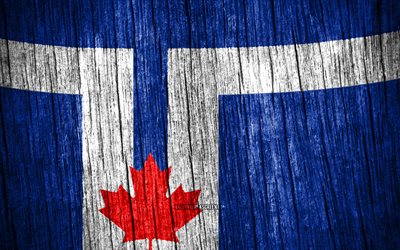 4K, Flag of Toronto, Day of Toronto, Canadian cities, wooden texture flags, Toronto flag, cities of Canada, Toronto, Canada