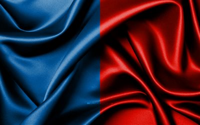 Narbonne flag, 4K, French cities, fabric flags, Day of Narbonne, flag of Narbonne, wavy silk flags, France, Cities of France, Narbonne