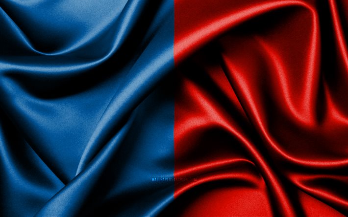 ナルボンヌの旗, 4k, フランスの都市, 布旗, ナルボンヌの日, 波状の絹の旗, フランス, ナルボンヌ