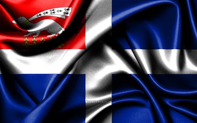 सेंट-मालो झंडा, 4k, फ्रेंच शहर, कपड़े के झंडे, सेंट-मालोस का दिन, सेंट-मालोस का ध्वज, लहराती रेशमी झंडे, फ्रांस, फ्रांस के शहर, सेंट मालो