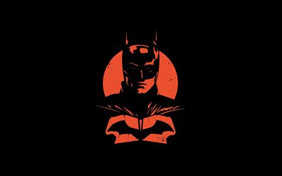 4k, batman, minimal, 3d-konst, svarta bakgrunder, superhjältar, kreativ, bilder med batman, dc-serier, batman 4k, batman minimalism