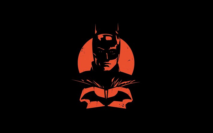4k, Batman, minimal, 3D art, black backgrounds, superheroes, creative, pictures with Batman, DC comics, Batman 4K, Batman minimalism