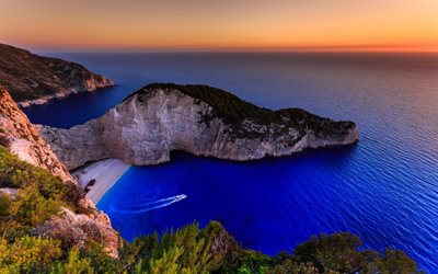 rock, cozy beaches, the beach, ionian islands, mediterranean sea, greece, navagio