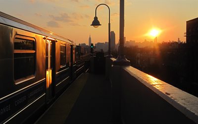train, métro, new york, états-unis