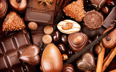 चॉकलेट, विभिन्न मिठाई