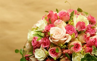 꽃다발, 아름다운 장미, 분홍색 roses, 미, 장미의 꽃다발, 폴란드 장미