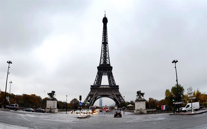 에펠 타워, 파리, 겨울, 프랑스, 겨울 파리