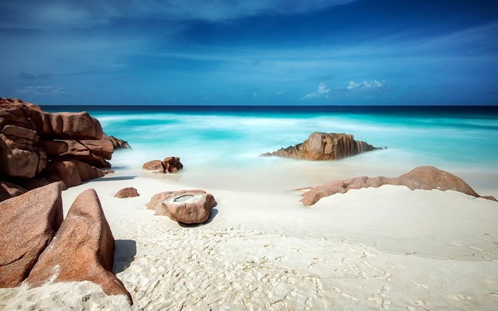 seychelles, the ocean, the beach, africa, indian ocean