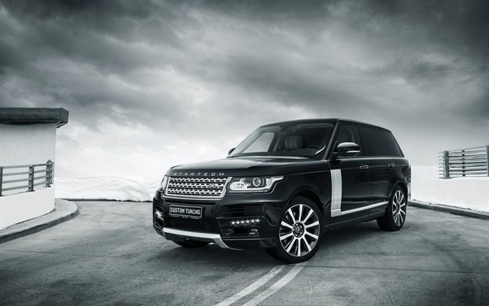 range rover, sports, black color, tuning
