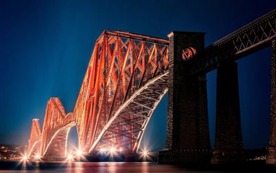 escócia, a quarta ponte, o estuário do forte, a ponte, ponte do forte, edimburgo, reino unido