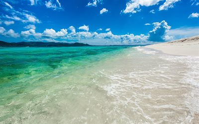 virgin islands, north america, white sand, the beach, wave, caribbean sea