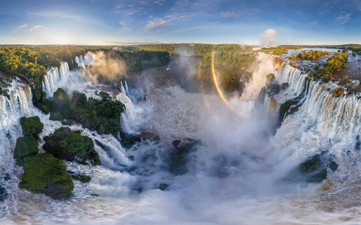 flod, sydamerika, vattenfall, argentina, brasilien