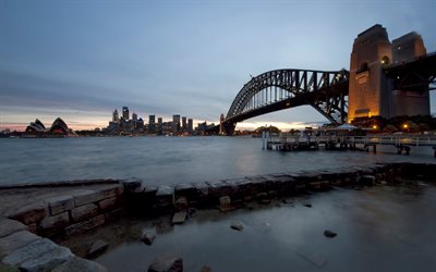 australien, sydney, die harbour bridge