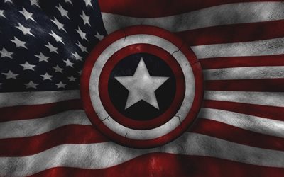 la bandera de estados unidos, estados unidos, bandera estadounidense, el capitán américa