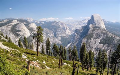 الجبال, روك, الاحتياطي الوطني, الولايات المتحدة الأمريكية, وادي يوسمايت, كاليفورنيا, سييرا نيفادا