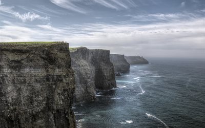 sahil, kıyı, rock, moher kayalıkları, Atlantik Okyanusu, İrlanda