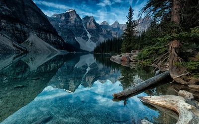 banff, kanada, moraine lake, der lake morraine, der blaue see