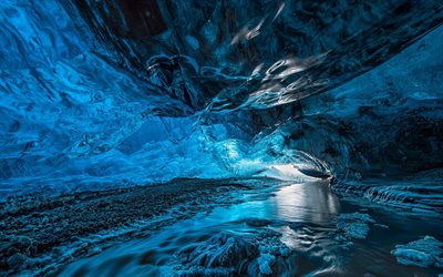 river, ice cave, ice, the eternal ice
