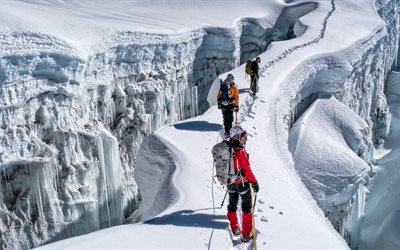 climbers, snow, mountaineering, rock, mountains, sellasi, gori, winter