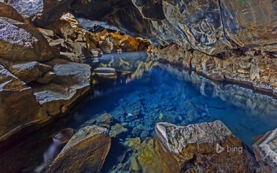 アイスランド, 湖, 洞窟, 山洞窟