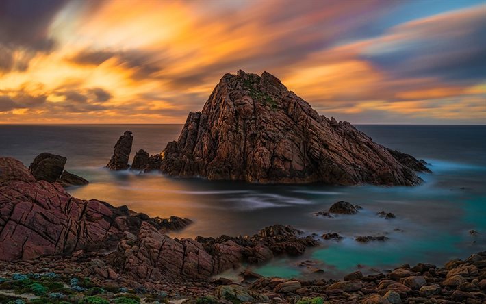 the ocean, morning, rock, dawn, australia