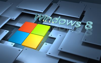 windows 8, 3d logo, yaratıcı