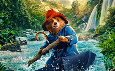 paddington bär in peru, 4k, poster 2024 film, brown familie, paddington bear