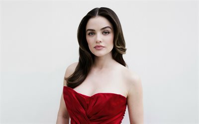 Lucy Hale, 4k, american actress, red dress, american star, movie stars, Karen Lucille Hale, popular actress, Lucy Hale photoshoot