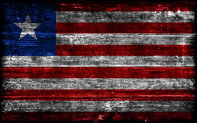 Liberia wooden flag, 4k, wooden grunge flags, African countries, flag of Liberia, Day of Liberia, Africa, Liberian flag, Liberia, Liberian national symbols, Liberia flag