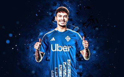 dele alli, 4k, luci al neon blu, como fc, serie b, calciatori inglesi, dele alli 4k, calcio, como 1907, dele alli como