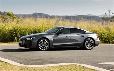 audi rs e tron gt, 4k, vista lateral, 2026 coches, autos de lujo, especificaciones au, audi rs e tron gt 2026, coches alemanes, audi