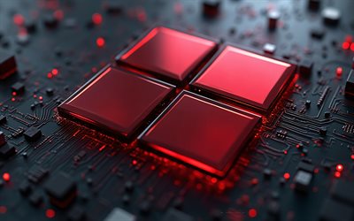 logotipo rojo de windows 11, 4k, logotipo de microsoft, placa base roja, logotipo de rubí de windows 11, emblema de windows 11, signo de windows 11, logotipo de windows 11, ventanas 11, logotipo de windows, ventanas