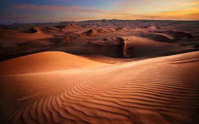 desierto, noche, atardecer, dunas de arena, hermoso cielo, sáhara, áfrica