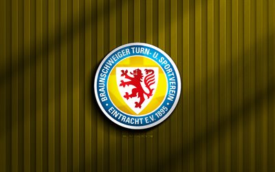 4k, logo 3d di arminia bielefeld, 2bundesliga, sfondo giallo 3d, calcio, stemma dell'eintracht braunschweig, logo dell'eintracht braunschweig, eintracht braunschweig, squadra di calcio tedesca, eintracht braunschweig fc