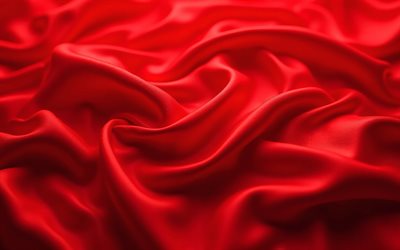 4k, 빨간색 실크 질감, 매크로, 패브릭 질감, 물결 모양의 실크 텍스처, 빨간색 패브릭 배경, 실크 질감, 레드 새틴 패브릭, 붉은 비단 배경, 붉은 실크 직물, 새틴 질감