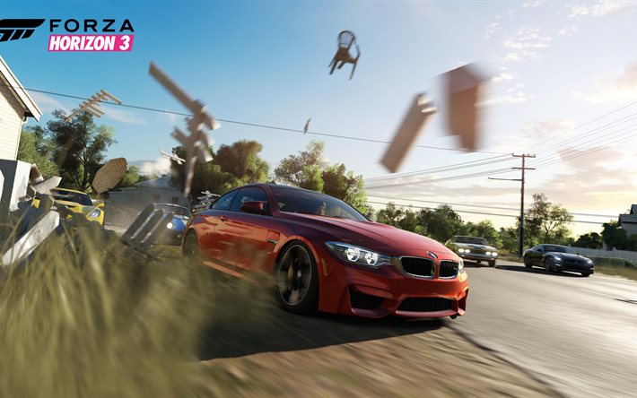 BMW M4, 4K, racing simulator, Forza Horizon 3