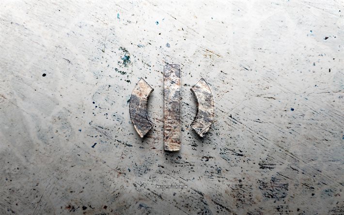logotipo de pedra hiphi, 4k, fundo de pedra, logotipo hiphi 3d, marcas, criativo, logotipo hiphi, arte grunge, hiphi