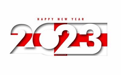 hyvää uutta vuotta 2023 englanti, valkoinen tausta, englanti, minimaalista taidetta, 2023 englannin konseptit, englanti 2023, 2023 englannin tausta, 2023 hyvää uutta vuotta englanti