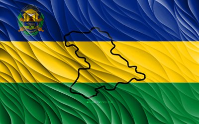 4k, bandera anzoátegui, banderas 3d onduladas, estados venezolanos, bandera de anzoátegui, día de anzoátegui, ondas 3d, estados de venezuela, anzoátegui, venezuela