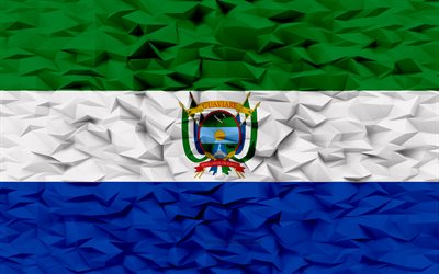 Flag of Guaviare, 4k, Departments of Colombia, 3d polygon background, Guaviare flag, 3d polygon texture, Day of Guaviare, 3d Guaviare flag, Colombian national symbols, 3d art, Guaviare, Colombia