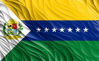 4k, apure flagge, gewellte 3d flaggen, venezolanische staaten, flagge von apure, tag von apure, 3d wellen, staaten von venezuela, ein reines, venezuela