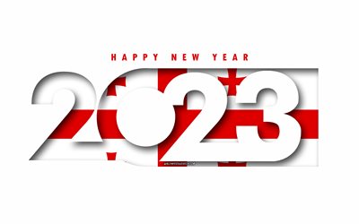 feliz año nuevo 2023 georgia, fondo blanco, georgia, arte mínimo, conceptos de georgia 2023, georgia 2023, fondo georgia 2023, 2023 feliz año nuevo georgia